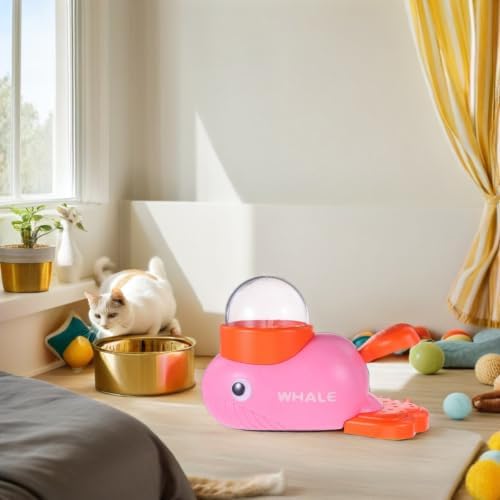 Whale Shaped Dog Treat Dispenser with Rotating Food Release