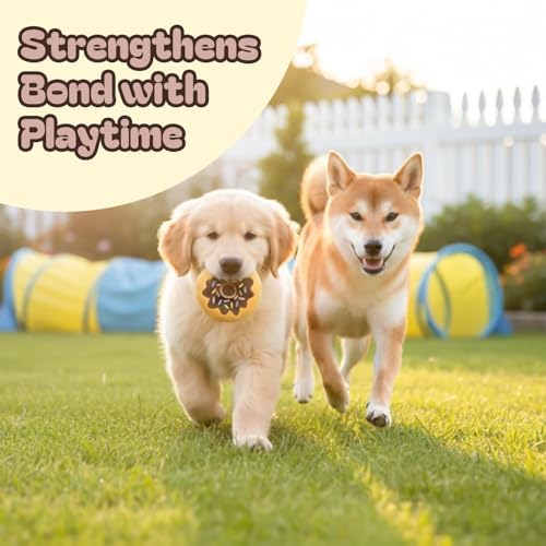 Brown Donut Squeaky Dog Toy – 6 Inch Soft Plush Toy with Built-in Squeaker, Cute Donut Design for Chew, Fetch & Interactive Play for Small to Medium Dogs