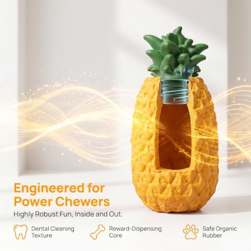 M.C.works Freezable Pineapple Aggressive Chewers Toy - Treat Dispenser