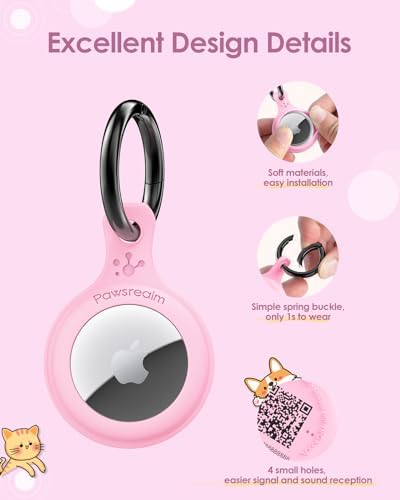 Smart Pet Tracker Holder Compatible with AirTag, for AirTag Holder Dog&Cat Collar with QR Code, Case&ID Tag in One & with Modifiable Pet Online Profile, Instant Pet Location Alert