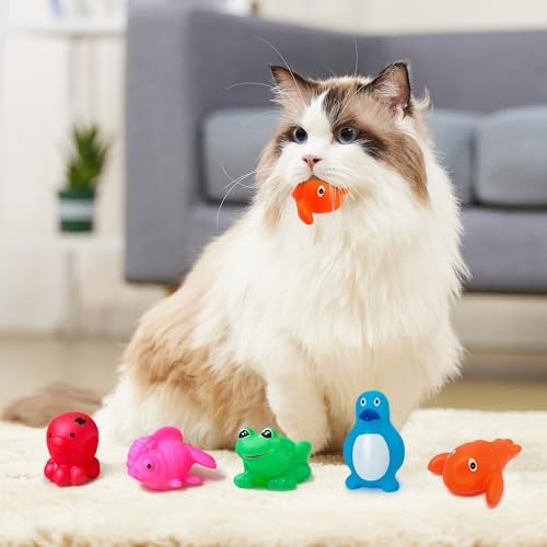 Cat Pool Toy, Water Toys for Cats, Best Cat Toys for Bored Indoor Cats, Hunting Toys for Indoor Catss, Portable Play Mat, Pet Swimming Pool for Self Play Enrichment (1pcs Pool + 6pcs Toy)