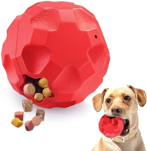 Rubber Treat Dispensing Dog Toys for Aggressive Chewers Large Breed | Dog Treat Ball for Dogs, Balls for Dogs, Interactive Dogs Toys for Boredom to Keep Them Busy, Treat Toy Ball