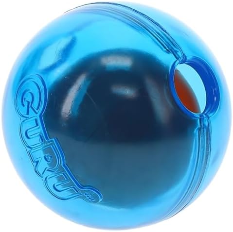 Guru Pet Ball - Medium Blue - Dog Toy, Hides & Dispenses Treats, Slow Feeding, Easy Loading, Durable Rubber, Roll-Bounce-Spin-Tumble-Solve-Play