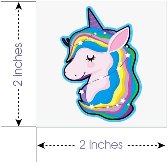ArtCreativity Unicorn Individual Temporary Tattoos for Kids - Bulk Pack of 144 Pre-Cut Unicorn Tattoos in Assorted Designs - Rainbow Unicorns Animal Themed Birthday Party Favors and Goodie Bag Fillers