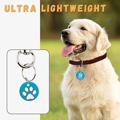 tag8 QR Code ID Tag for Dogs & Cats, Real-Time Scan Alerts, Online Pet Info Access, No Subscription or Fees, Durable Pet Tag for Collars - Blue