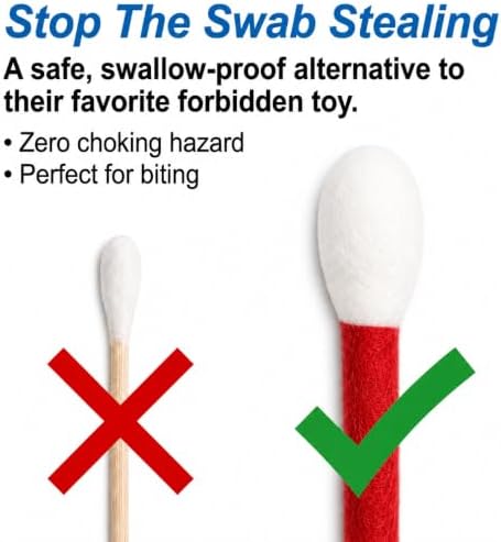 Glaciart One XXL Swabs Cat Toys with Catnip - 2 Pk | Durable for Chew, Cute Cat Toys Interactive Kitty for Boredom, Exercise, & Play | Filled w/Organic Catnip for Anxiety & as Digestive Aid