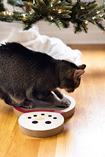 Pearhead Holiday Snowman Cat Scratch Pad, Festive Christmas Scratch Pad