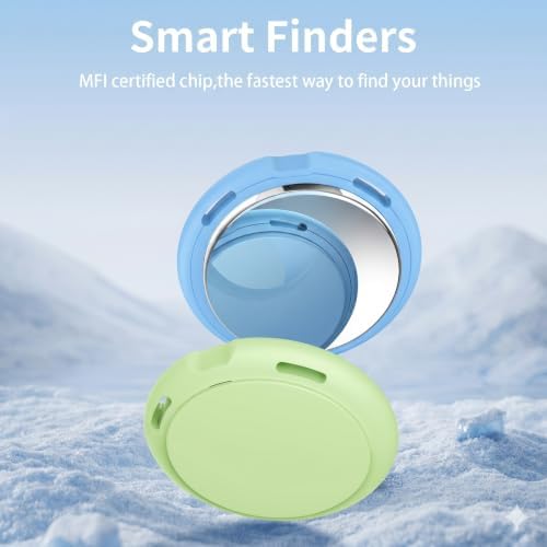 2 Pack Tracker Tags Finder Apple Find My MFi Certified Waterproof iOS Only | Bluetooth Air Smart Tags Item Finder Locator Worldwide Tracking for Key Pets Wallet Backpack Dogs Luggage Replaceable Battery