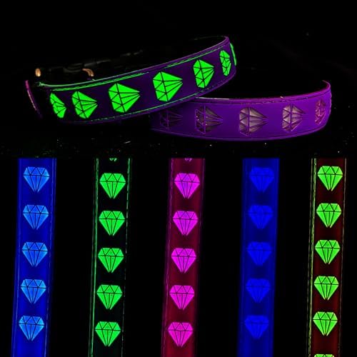 Subversive USB-C led Light up Airtag Dog Collar, Subversive 3D Sunflower Design Comfortable and Soft Material,Multicolored Lighting (D-Purple, XS(7.87-11.8"))