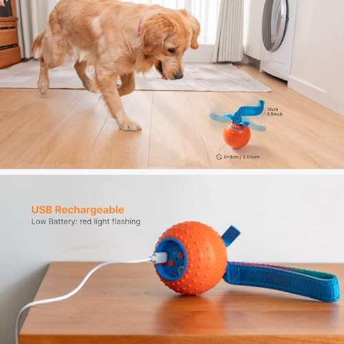 Interactive Dog Ball Toys Electric Automatic Moving Dog Toys to Keep Them Busy Rechargeable Smart Rolling