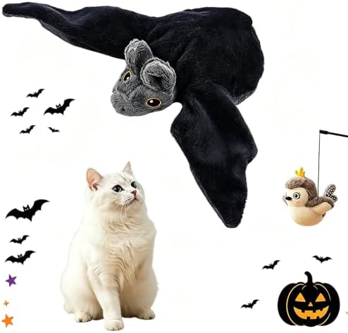 Flying Bat Dog Toy, 2026 Halloween Flapping Wings Interactive Bird Pet Toy
