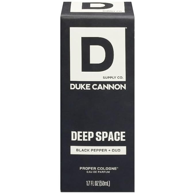 Duke Cannon Proper Cologne for Men - Men's Eau de Parfum - Fragrance for Lasting Wear - Essential Oils - Black Pepper & Oud - Deep Space, 1.7 fl oz (Pack of 2)