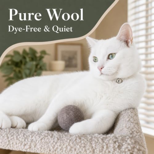 Wool Cat Toys, Felt Toy Balls, Gray, 6PCS