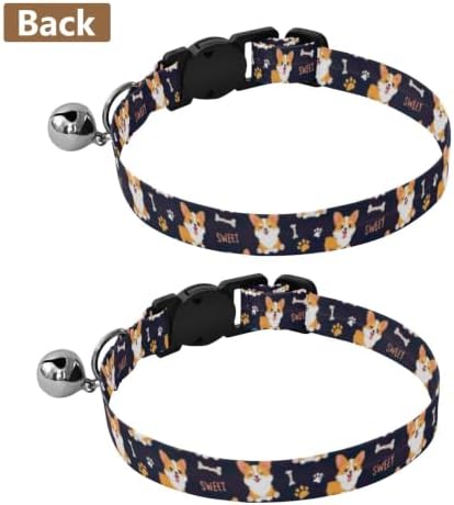 Cute Cartoon Dogs Bones Easy to Clean Cat Collars 2 Pack Soft Cat Collar