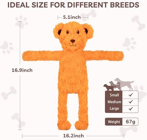 SHARLOVY No Stuffing Dog Toys 5 Pack, Crinkle Interactive Dogs Toy for Boredom, Puppy Toys for Teething to Keep Them Busy, Cute Squeaky Dogs Toy for Small, Medium, and Large Breed