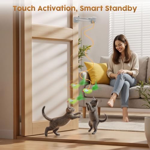 Interactive Cat Toys for Indoor Cats, Clip-On Automatic Flying Bird