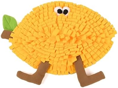 Vedem Small Animal Snuffle Mat Fleece Foraging Mats Interactive Feeding Toy Rabbit Guinea Pig Rat Hamster Anti Slip Treat Dispenser (Lemon)