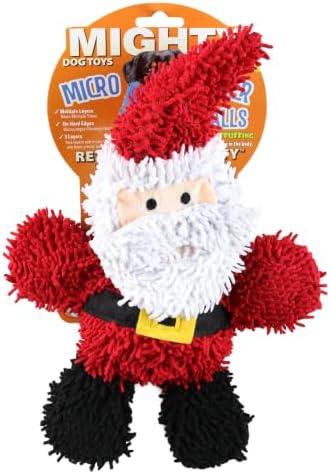 MIGHTY Tuffy Microfiber Medium Santa Ultra Durable Plush Dog Toy
