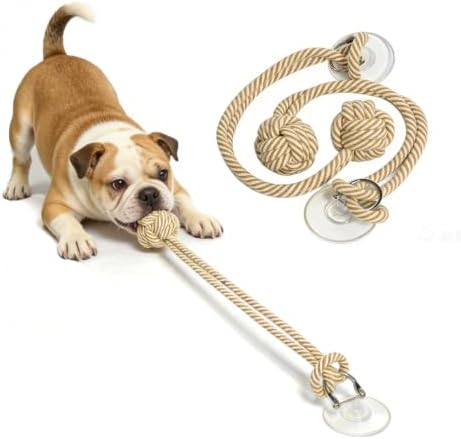 Interactive Tug Toys with Powerful Suction Cup for Puppy Dogs,Dog Enrichment Toys to Keep Them Busy,Teeth Cleaning Toys for Small Medium Breed Dogs,Indoor Toys,Pure Cotton,2PCS