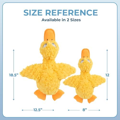 Best Pet Supplies Squeaky Plush Dog Toy - Ducky Doodle, Medium | Soft Plush, Squeaks & Crinkles, Perfect for Moderate Chewers, Toss & Fetch Play, Stress & Anxiety Reliever, Ideal Gift Toy