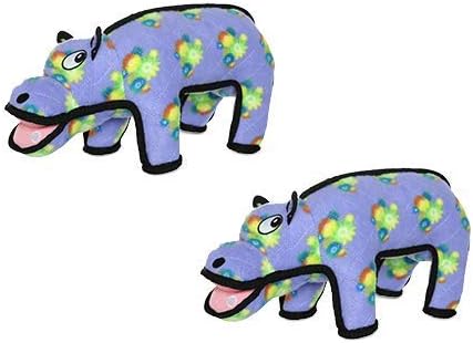 TUFFY® - 2 Pack Original : Hippo Dog Toy : Ultra Durable Plush Dog Toy with Multiple Layers & Reinforced Seams, Washable and Floats, Original Construction