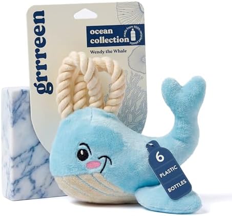 Premium Plush Dog Toy - Whale Plush Dog Toy, Jumbo Eco Friendly