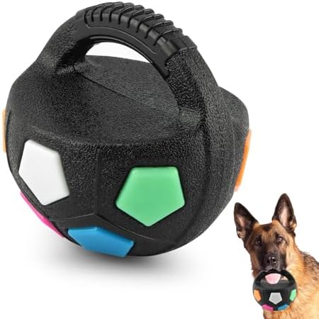 Dog Soccer Ball Toy with Handle - Dog Calming Ball,Floating,Black