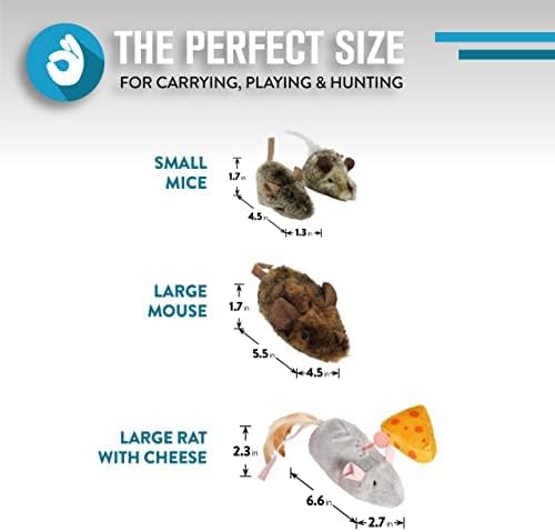 OurPets Play-N-Squeak Mouse Hunter Cat Toys with Catnip | Interactive Toy with Real Mouse Electronic Sound, for Indoor Cats