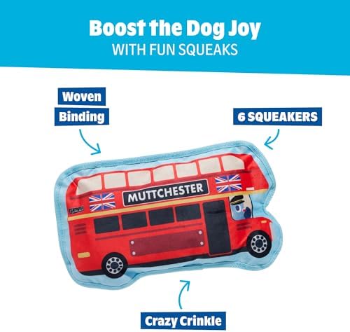 BarkBox Double Dog Decker Bus Dog Toy - for Dogs