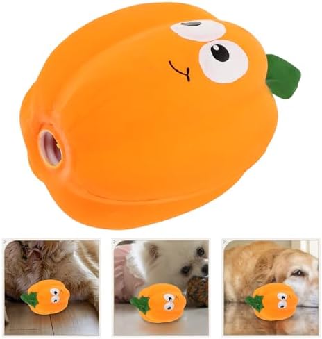 balacoo Squeaky Dog Toys - Halloween Latex Pumpkin Dog Chew Toys, Puppy Chew Ball for Pet Interactive Play, Grinding Teeth