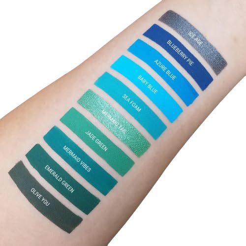 Aromi Green Metallic Liquid Lipstick | Turquoise Teal-Green Lip Color with Shimmery Finish, Vegan, Cruelty-free, Long-lasting, Smudge Proof, Handmade (Mermaid Tail)