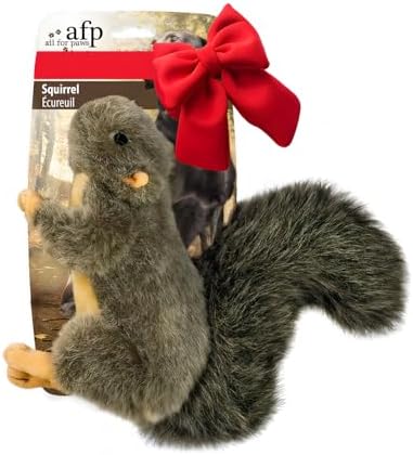 ALL FOR PAWS Interactive Dog Squirrel Plush Squeaky Toy - Perfect Puppy Enrichment Toy, Large