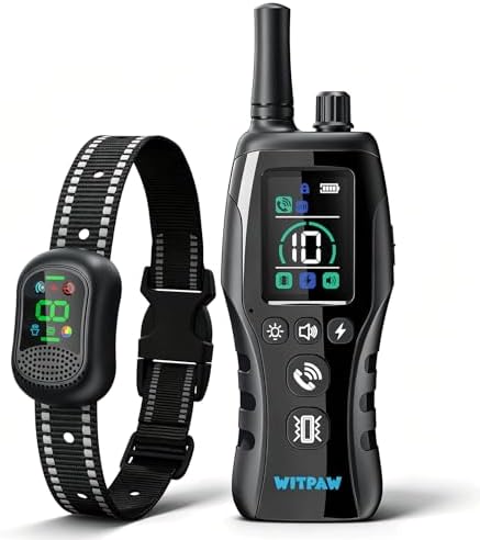 Dog Training Collar with Voice Call, 4900FT Long Range, 5 Modes - Beep/Vibration/Safe Shock/Flashlight, IP67 Waterproof, Rechargeable E-Collar for Small Medium Large Dogs 10-120lbs (Black)
