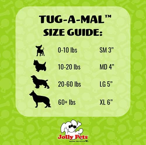 Jolly Pets Tug-A-Mal Turtle Squeaky Tug Dog Toy, Medium