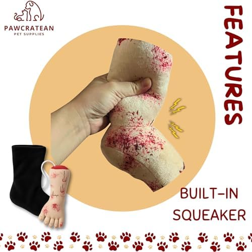 7" Squeaky Plush Toy for Puppies Small Dogs Self Etertainment Washable Soft Made [PET ONLY] (Sock & Foot)