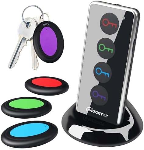 Key Finder Locator RF Wireless Remote Item Tracker with 4 Receivers | No App Required | 131FT Working Range | Ultra-Long Battery Life | 80dB | Built-in Flashlight