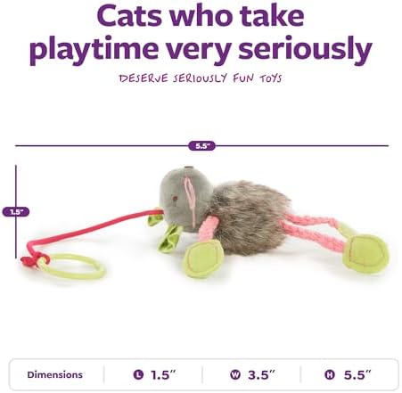 SmartyKat (3 Count) Bouncy Mouse Bungee Dangler Plush Cat Toys - Multi Color, 3 Count