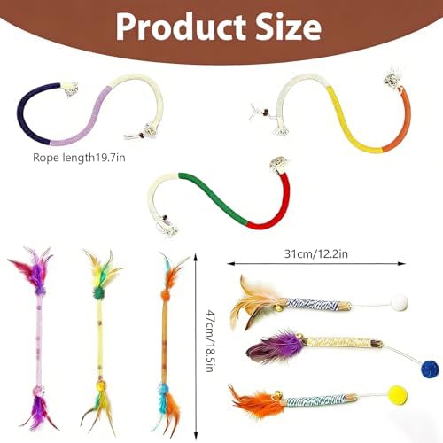Cat Toys, 9 Pcs for Indoor Cats