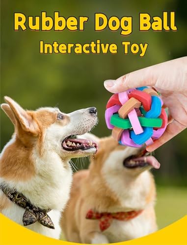 GLOGLOW Rubber Dog Toy Ball, Small Dogs