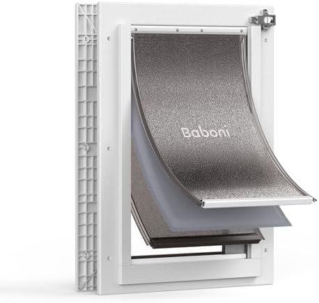 Baboni Dog Door for Door,Durable Plastic Frame,Medium