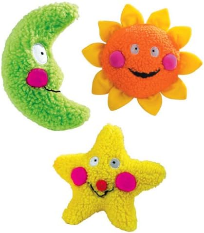Zanies Smiling Sun Dog Toys, Orange Sun, 8"