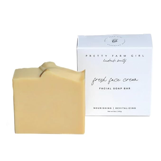 Pretty farm girl Facial Cleansing Bar – Tallow & Goat Milk Soap with Lavender & Frankincense – Gentle Face Cleanser for Sensitive Skin, 5oz