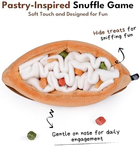 CHEWFFON Chocolate Éclair Dog Snuffle Toy, Layered Treat Enrichment