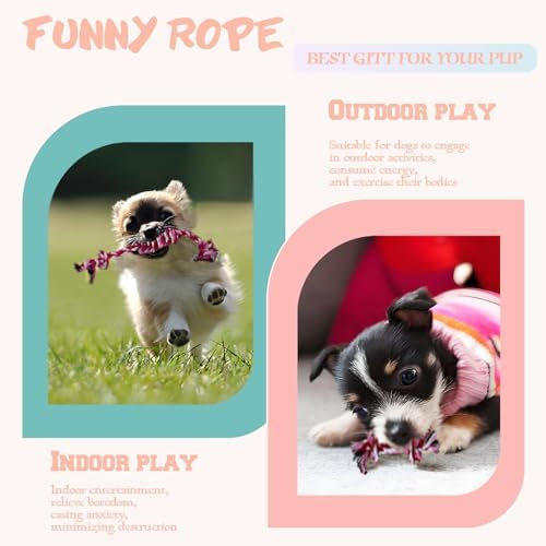 3 Pack Dog Rope Toys Puppy Teething Sturdy Cotton Chew Toy for Small Breed