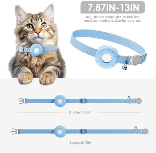 GPS Tracker for Cats - No Monthly Fee Cat Tracker, Waterproof Real-Time Tracking Collar for Pets, Kids,Luggage & Assets | 367-Day Battery Life | iOS Compatible | Anti-Lost Tracker Device (Blue)