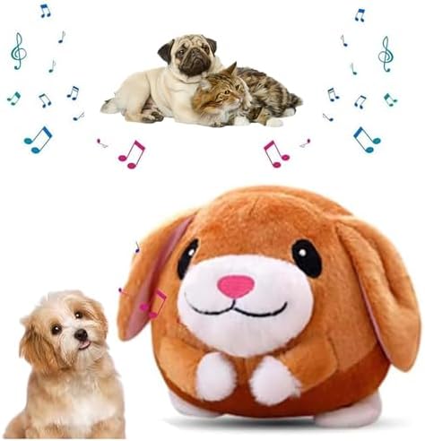Active Moving Pet Plush Toy, 2026 Interactive Dog Toys Talking Moving Dog Ball Toy Washable Cartoon Pig Plush Sound Electronic Herding Ball for Dogs Shake Bounce Boredom Toys (Dog)