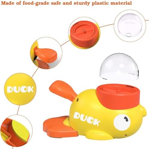 Duck Treat Dispenser,Interactive Dog Food Dispenser Toy with Button, Duck-Shaped Treat Dispenser for Small & Medium Dogs, Anti-Gulping IQ Training Bowl & Healthy Eating Pet Feeder