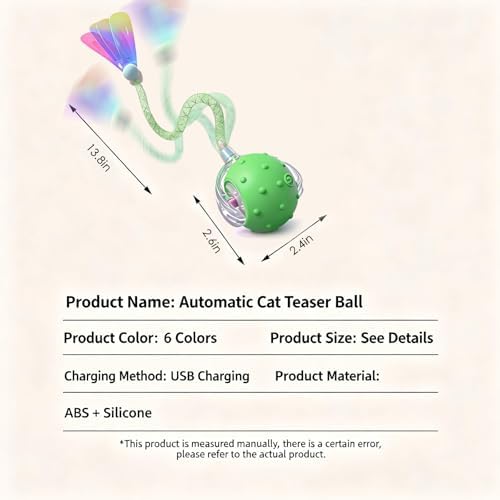 Interactive Cat Toys for Indoor Cats,3-Tails,Automatic Moving Kitten Toys