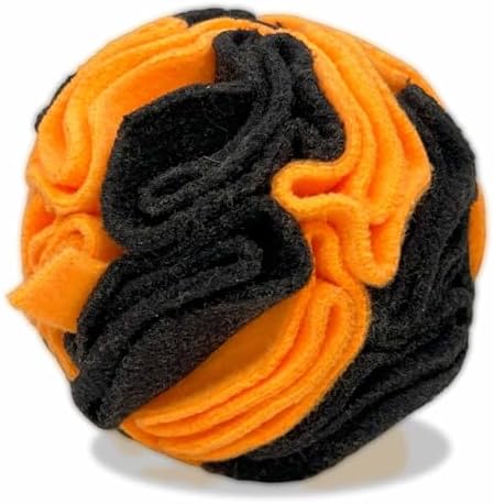 Glory To Dog Puppy/Small Breed Snuffle Dog Puzzle Ball Toy Orange and Black