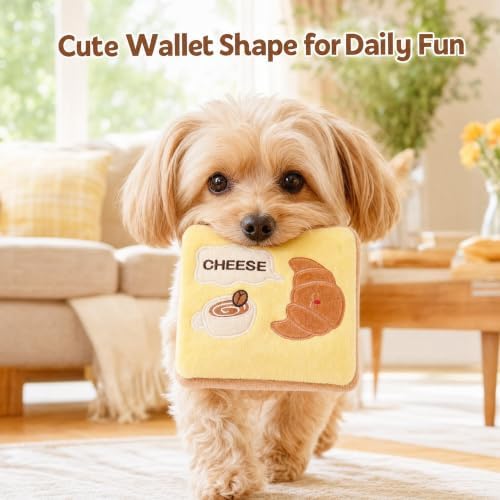 Thalirem Croissant Snuffle Dog Toy, Crinkle Plush Puzzle Toy